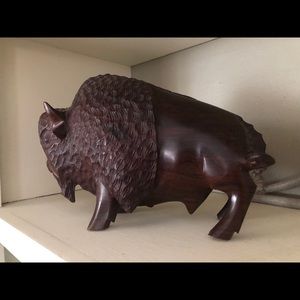 Wood-look American Bison Sculpture